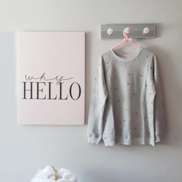 NWT Rococo Sand grey glitter sequin sweatshirt - Picture 5 of 6